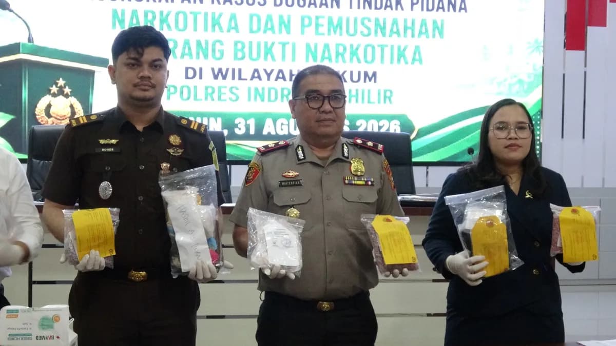 Polres Inhil Ungkap Lima Kasus Narkotika, Musnahkan 337,85 Gram Sabu dan 5.707 Butir Ekstasi