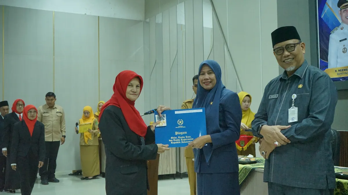 Wakil Bupati Inhil Serahkan Satyalancana Karya Satya kepada 88 PNS