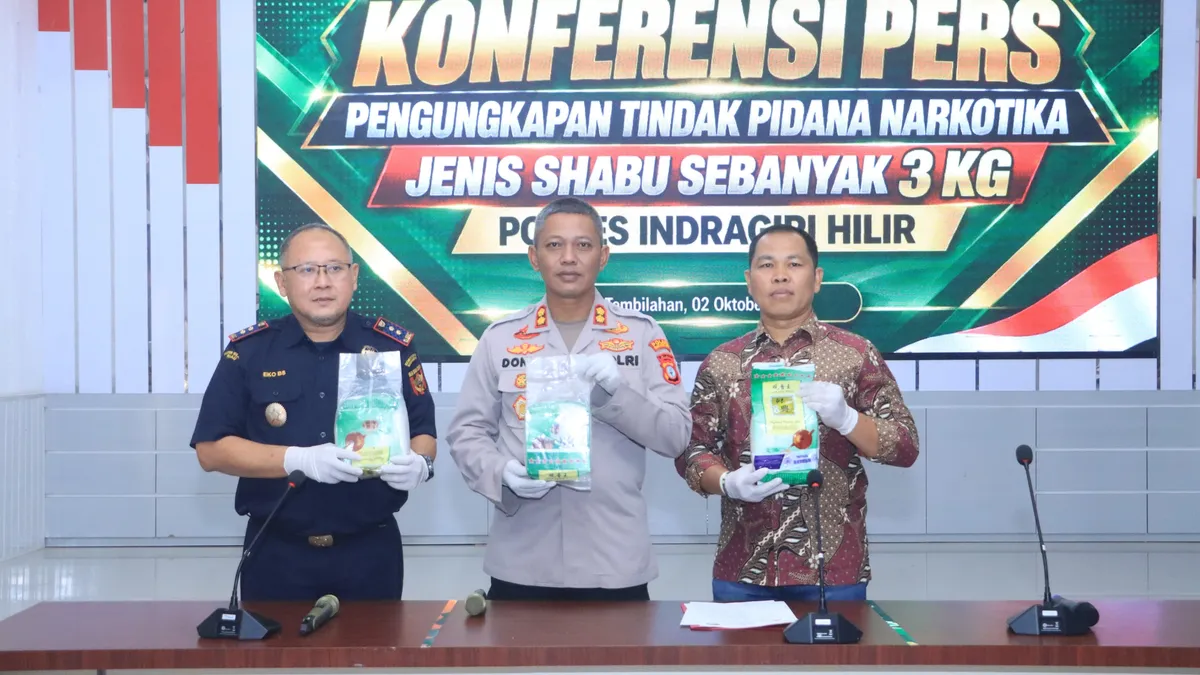 Polres Inhil dan Bea Cukai Ungkap Peredaran 3 Kilogram Sabu, Dua Tersangka Diamankan